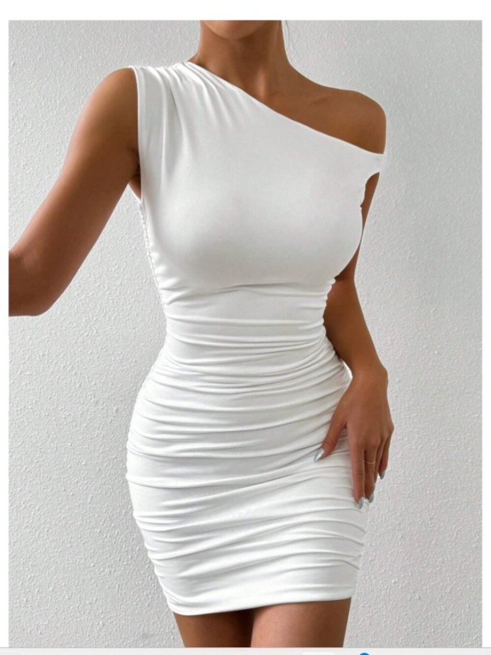 Women's NEW Chiquease Large 8 10 White Sleeveless Halter  Stretch Bodycon Dress
